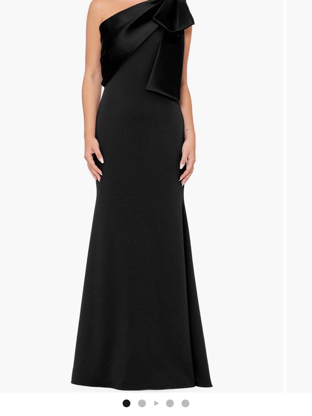BETSY & ADAM- One-Shoulder Draped Evening Gown- 10